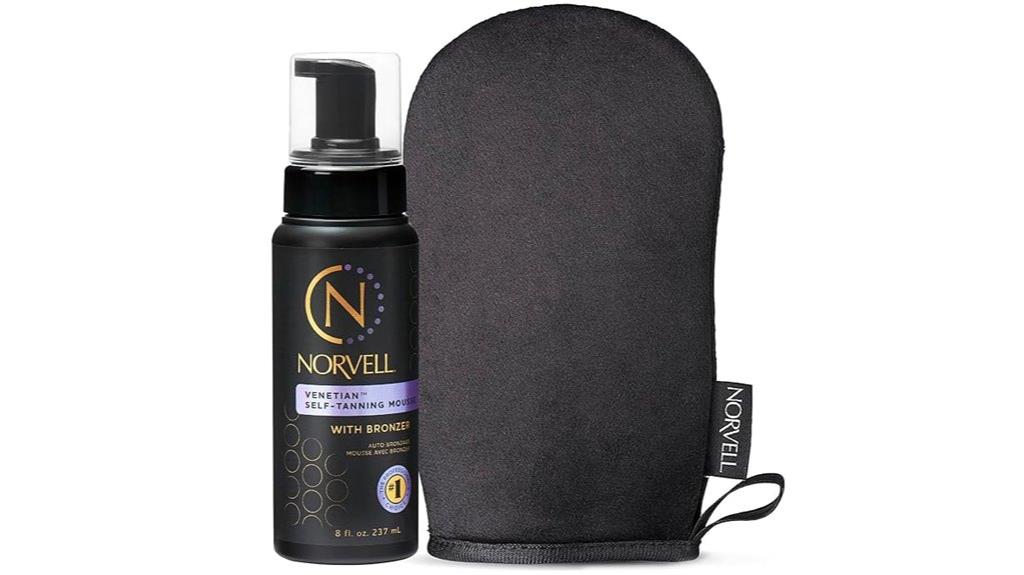 self tanning mousse and mitt
