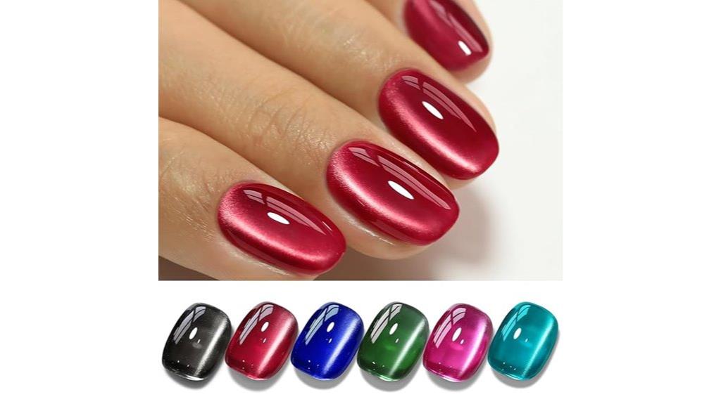 six color cat eye gel