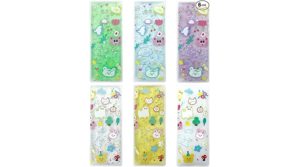 six reusable lunch ice packs