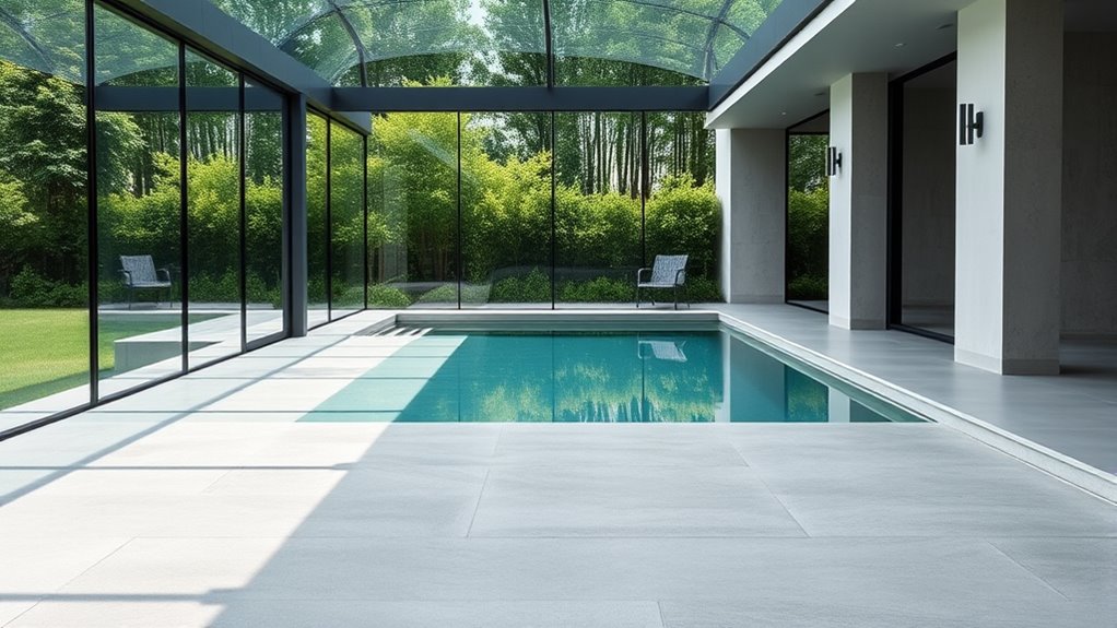 sleek minimalist concrete surroundings