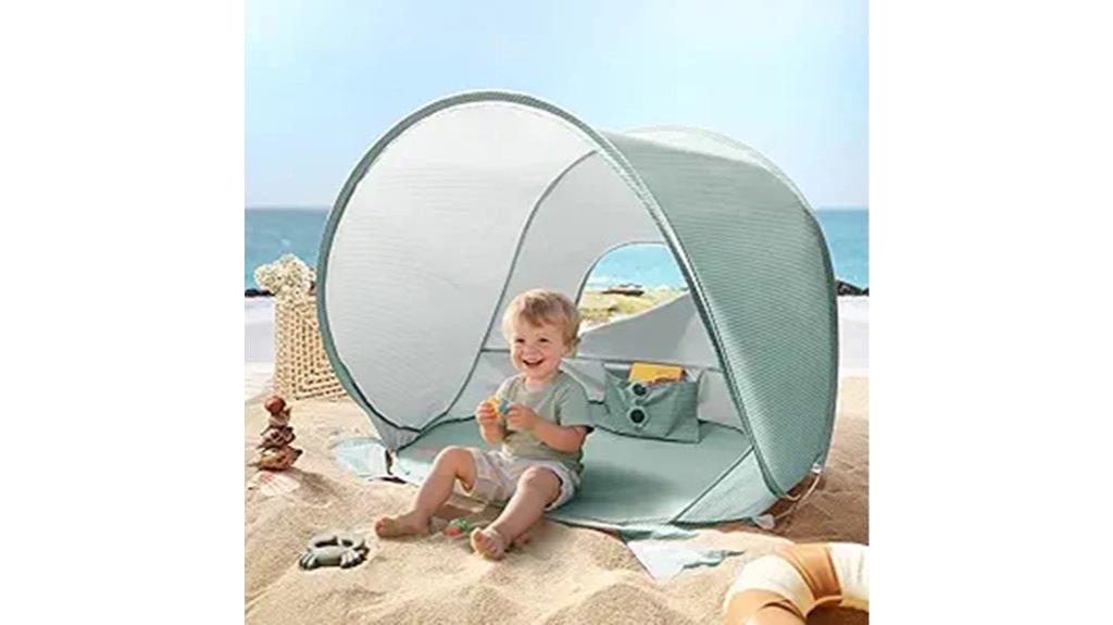 small green baby tent