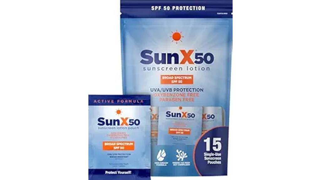 sun x 50 spf pack