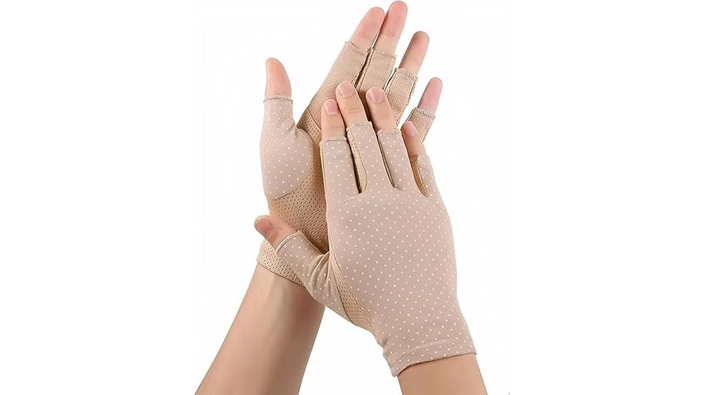 sunblock fingerless driving gloves