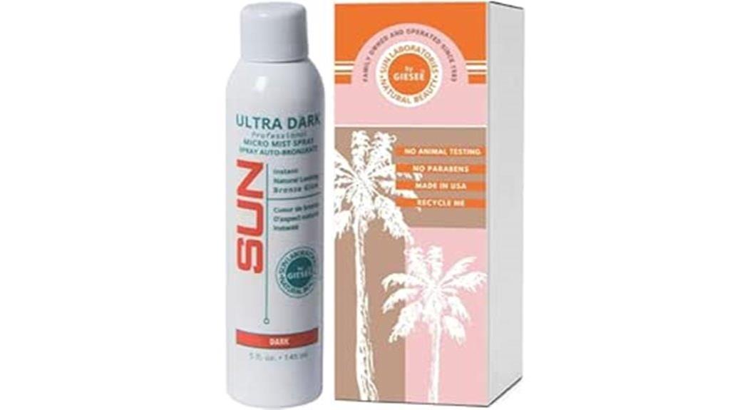 sunless spray tanning product