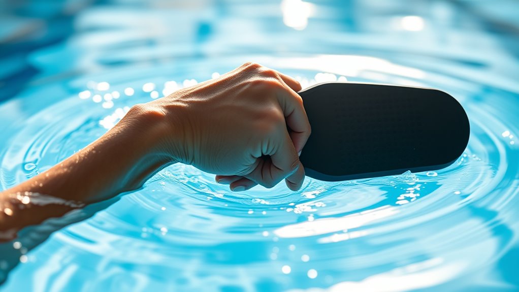 swim paddles to enhance technique