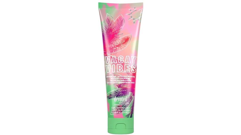 tanning lotion with vacation vibe