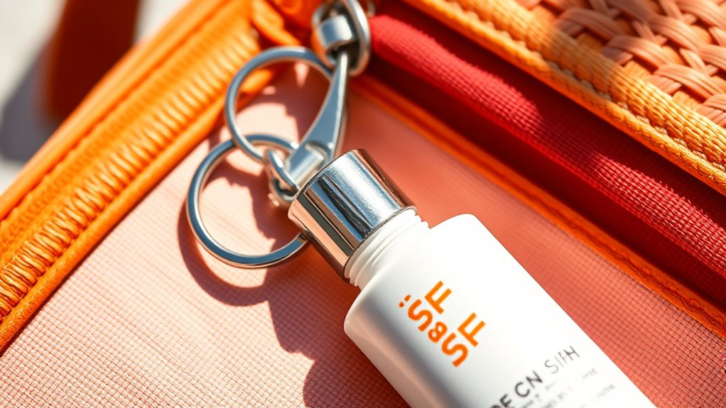 travel spf bottle keychain essentials