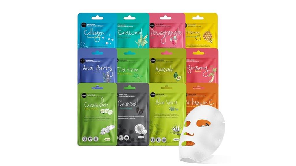 twelve pack facial masks