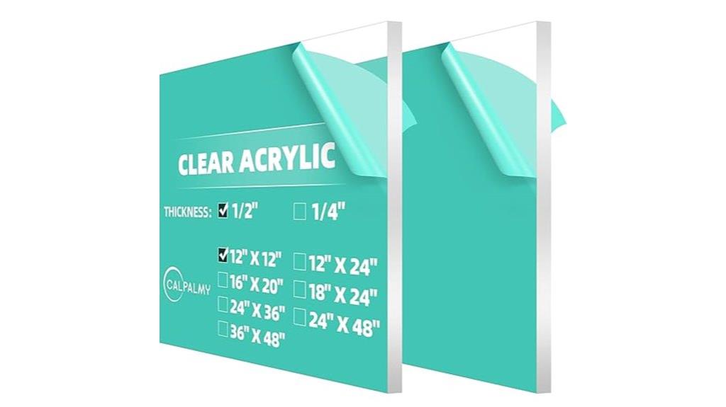 two 12x12 acrylic sheets