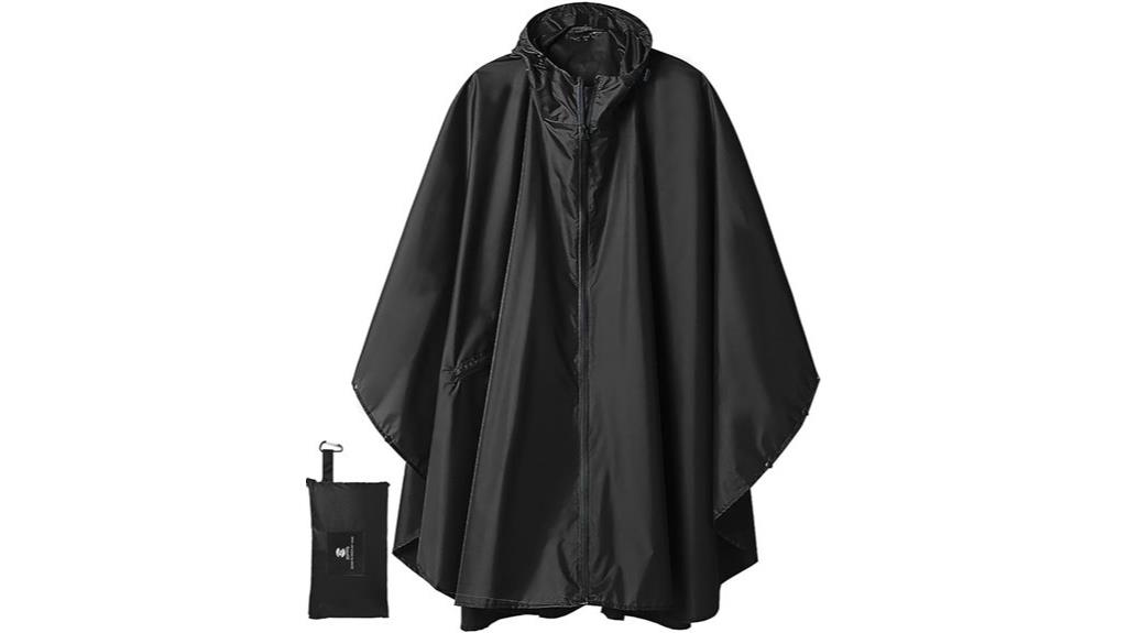 unisex hooded rain poncho