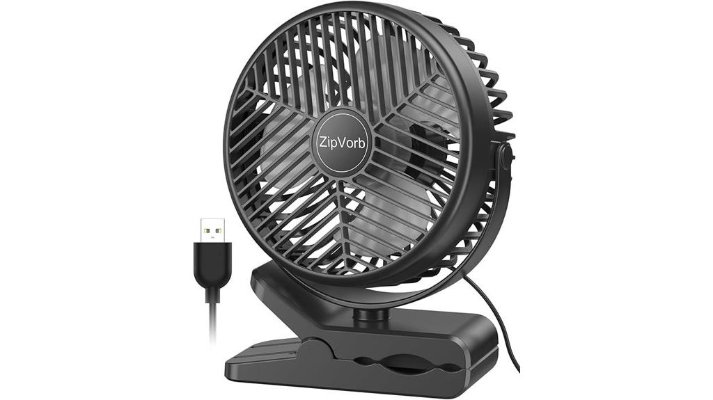 usb clamp desk fan