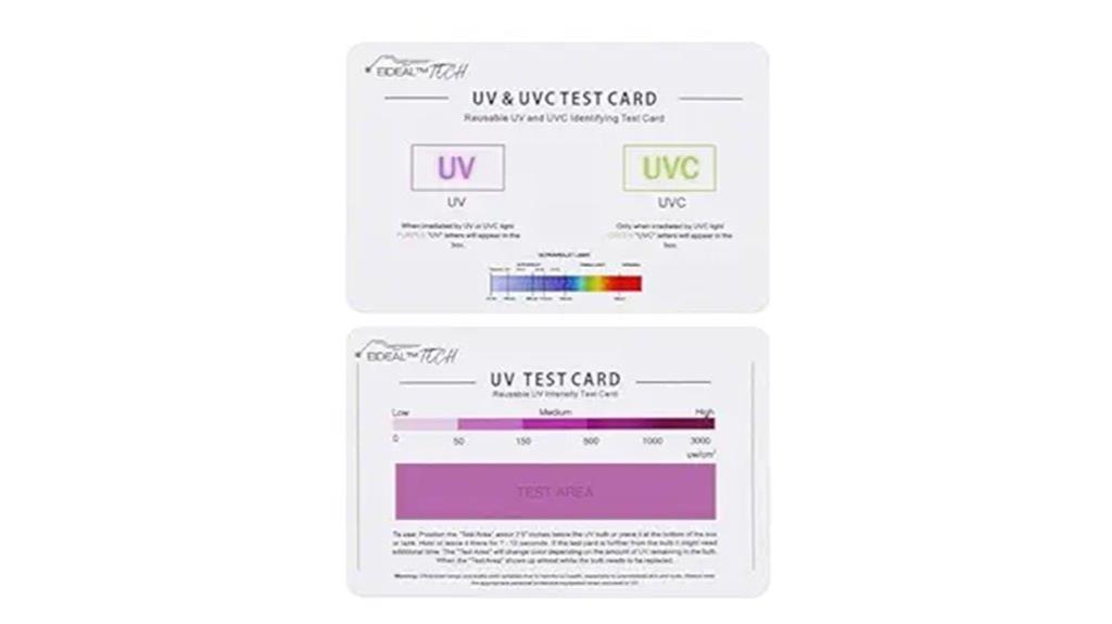 uv and uvc test card