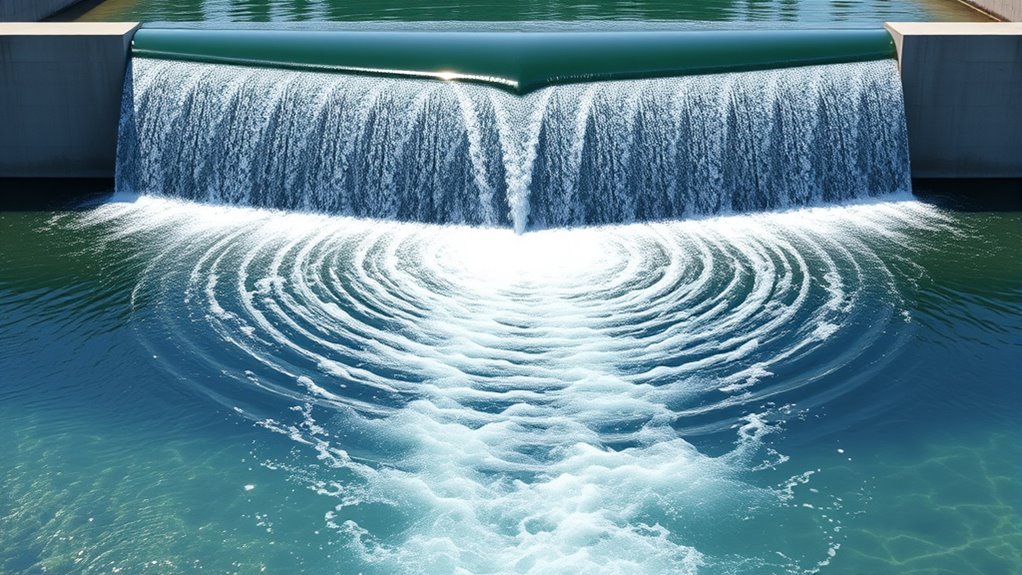 water flow over weirs