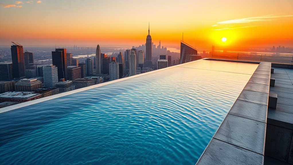 wind resistant rooftop pool design