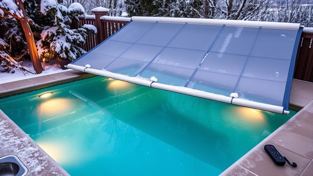 winter pool cover installation