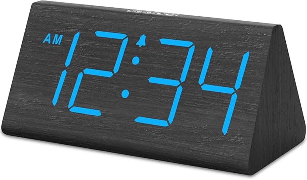 wooden alarm clock with usb