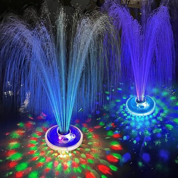 illuminated pool fountain