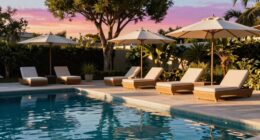 pool furniture shade placement
