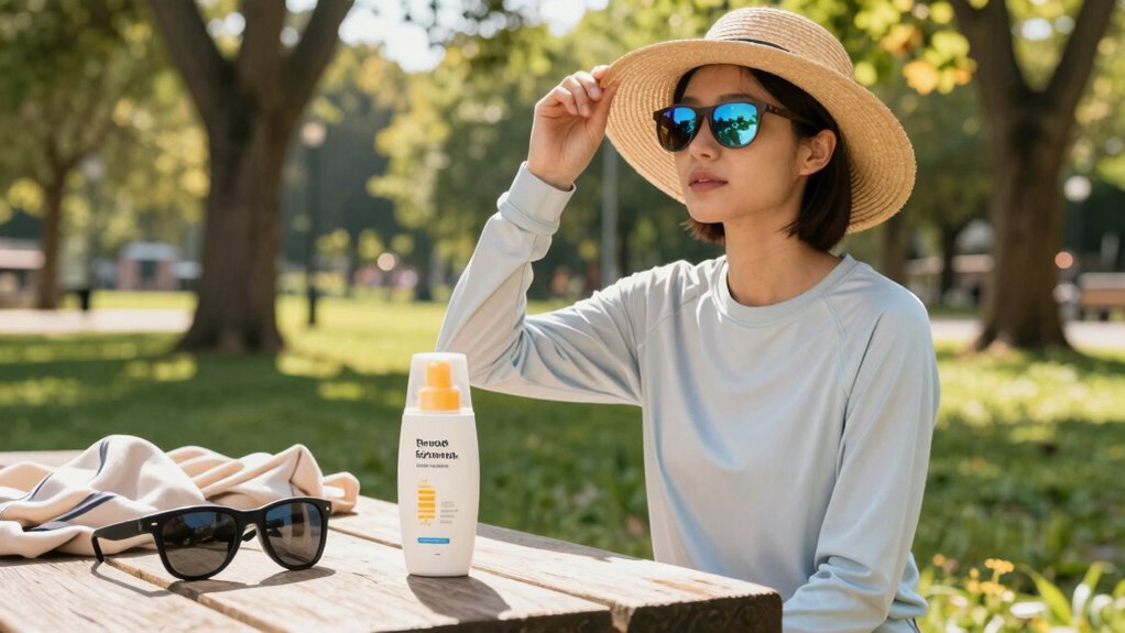 sun protection and hydration routine