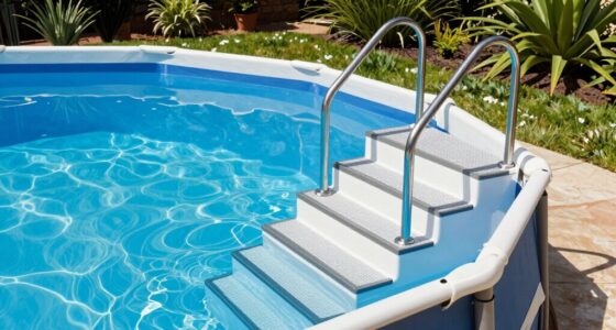 top above ground pool stairs