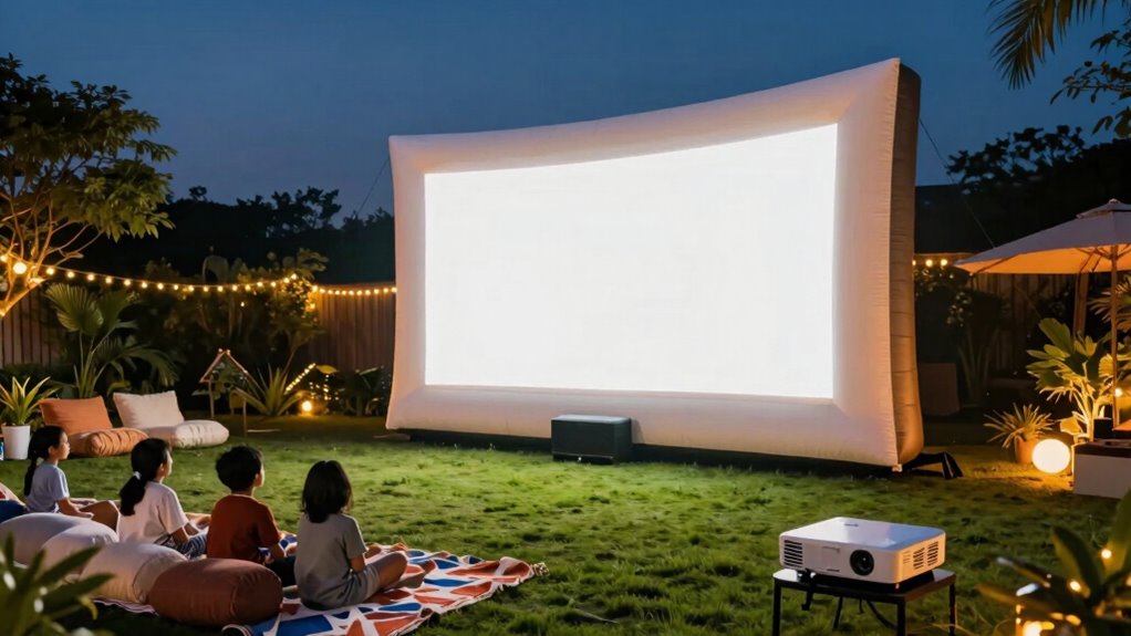 top inflatable backyard screens