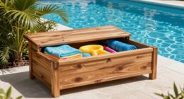 top poolside storage benches