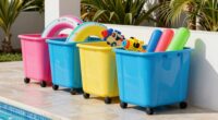 top rolling pool storage bins